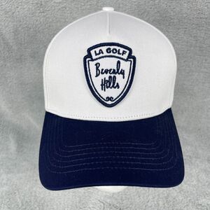 LA GOLF Beverly Hills Shield Patch Hat Cap White Navy Snapback